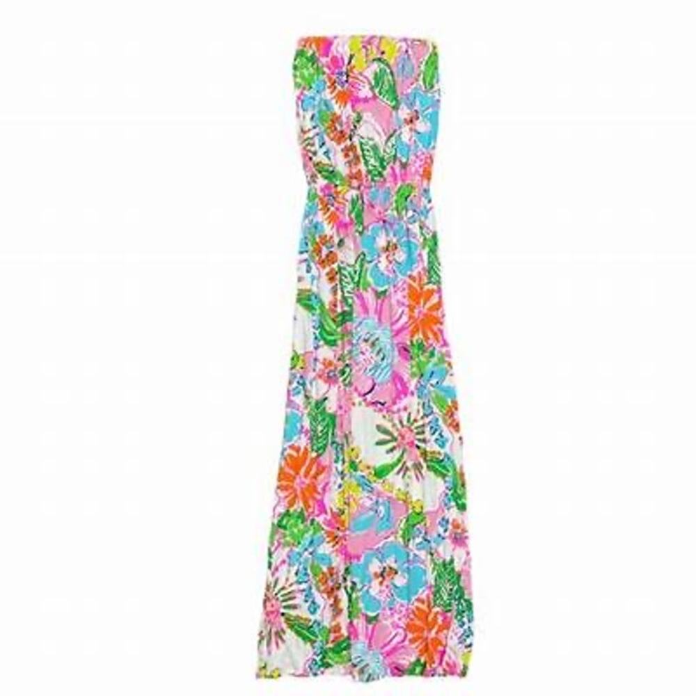 Lilly Pulitzer x TARGET Nosey Posey Floral Strapless Maxi Dress Size XS